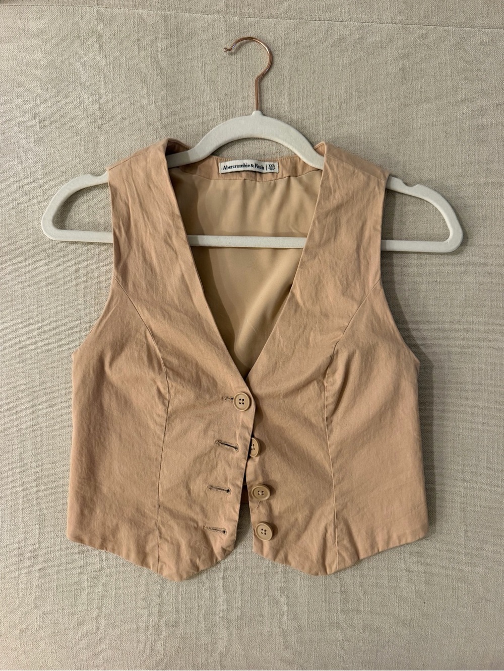 Abercrombie & Fitch Women's Tan Button-Front Vest